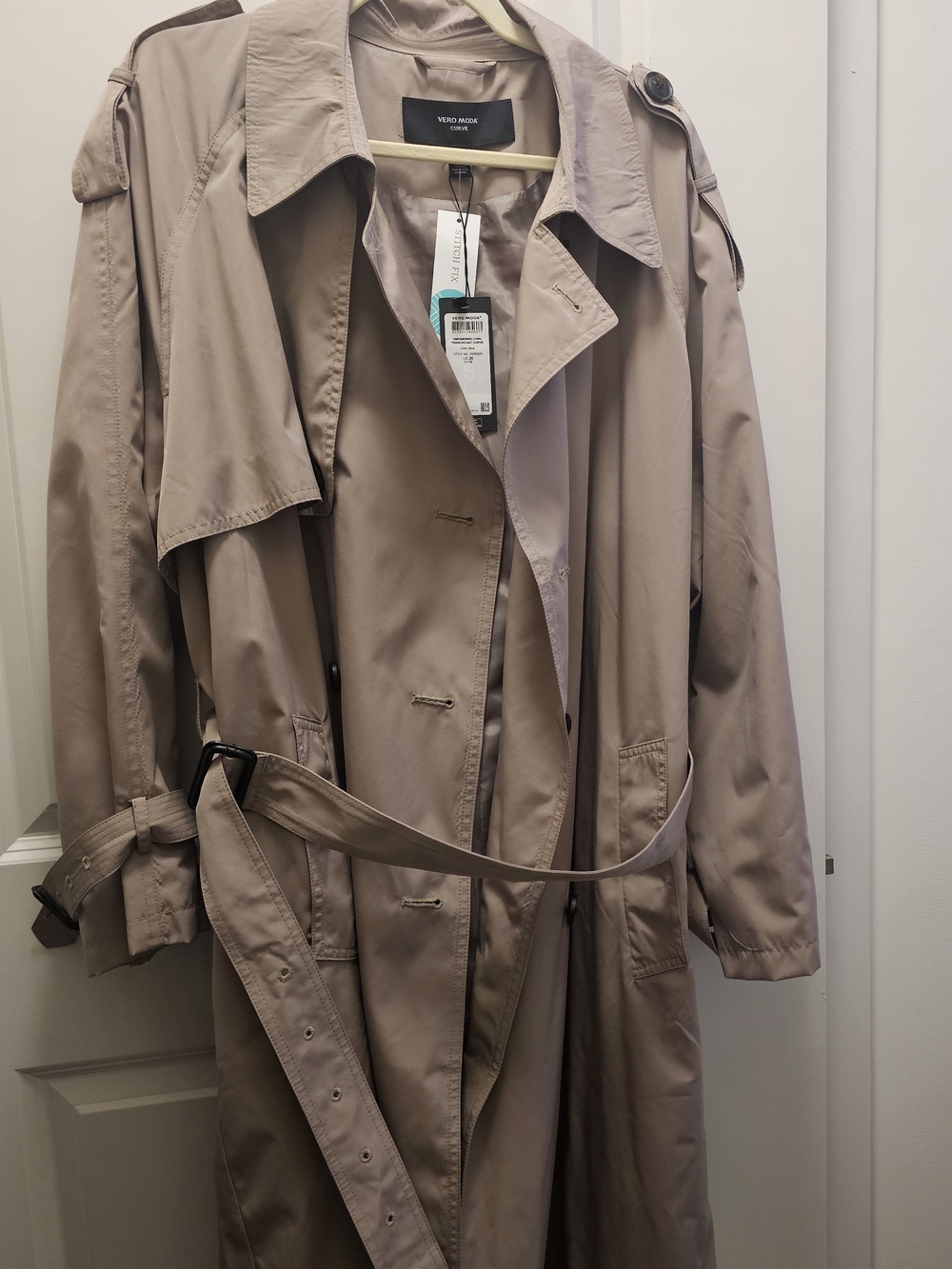 Vero Moda Beige/Taupe Long Trench Coat with Belt
